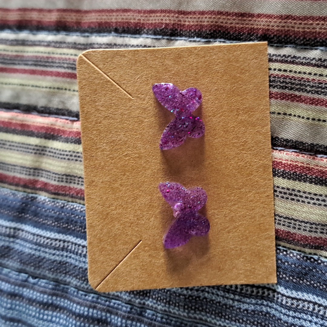 Purple Butterfly Earrings
